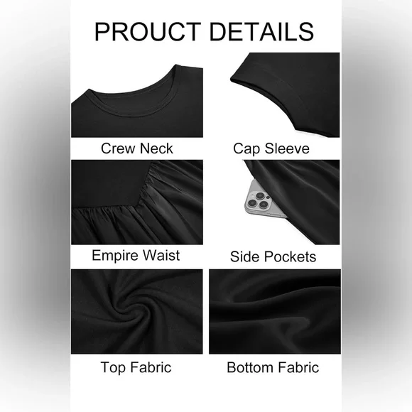 Amazon Black Midi Dress with Cap Sleeves - Picture 5 of 6